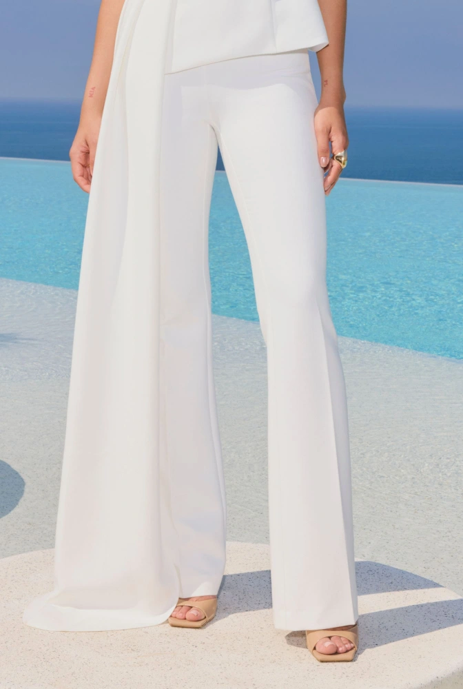 Puerto – pantalón elegante en color blanco roto