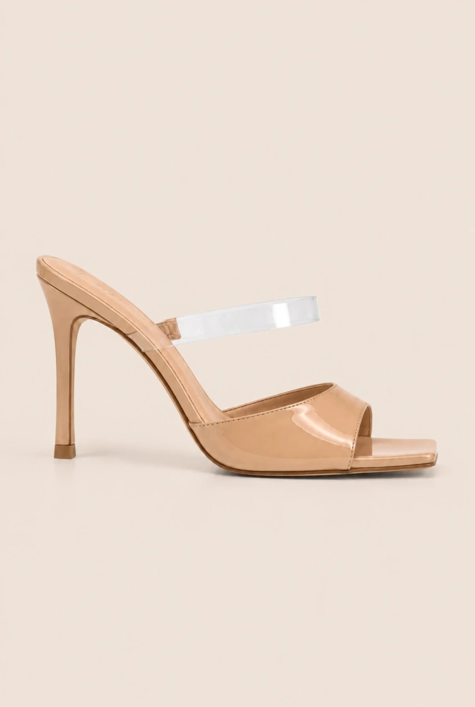 Zuhal - tacones de aguja lacados con correa transparente