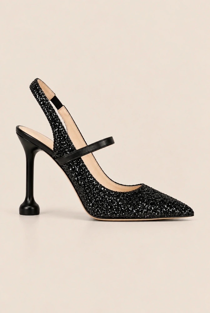 Marti – zapatos de tacón negros con aplicación brillante