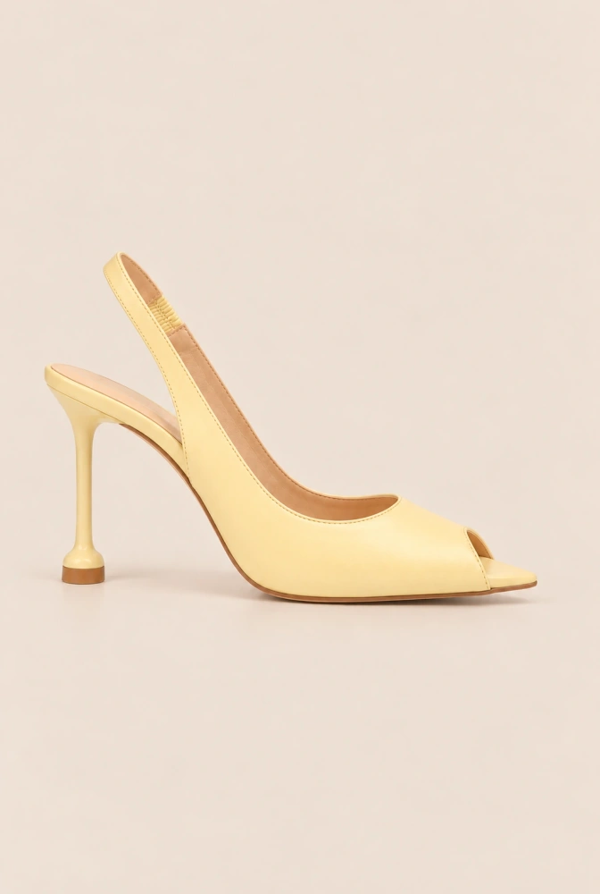 Speed – zapatos de tacón color mantequilla con tacón fino y acabado estable