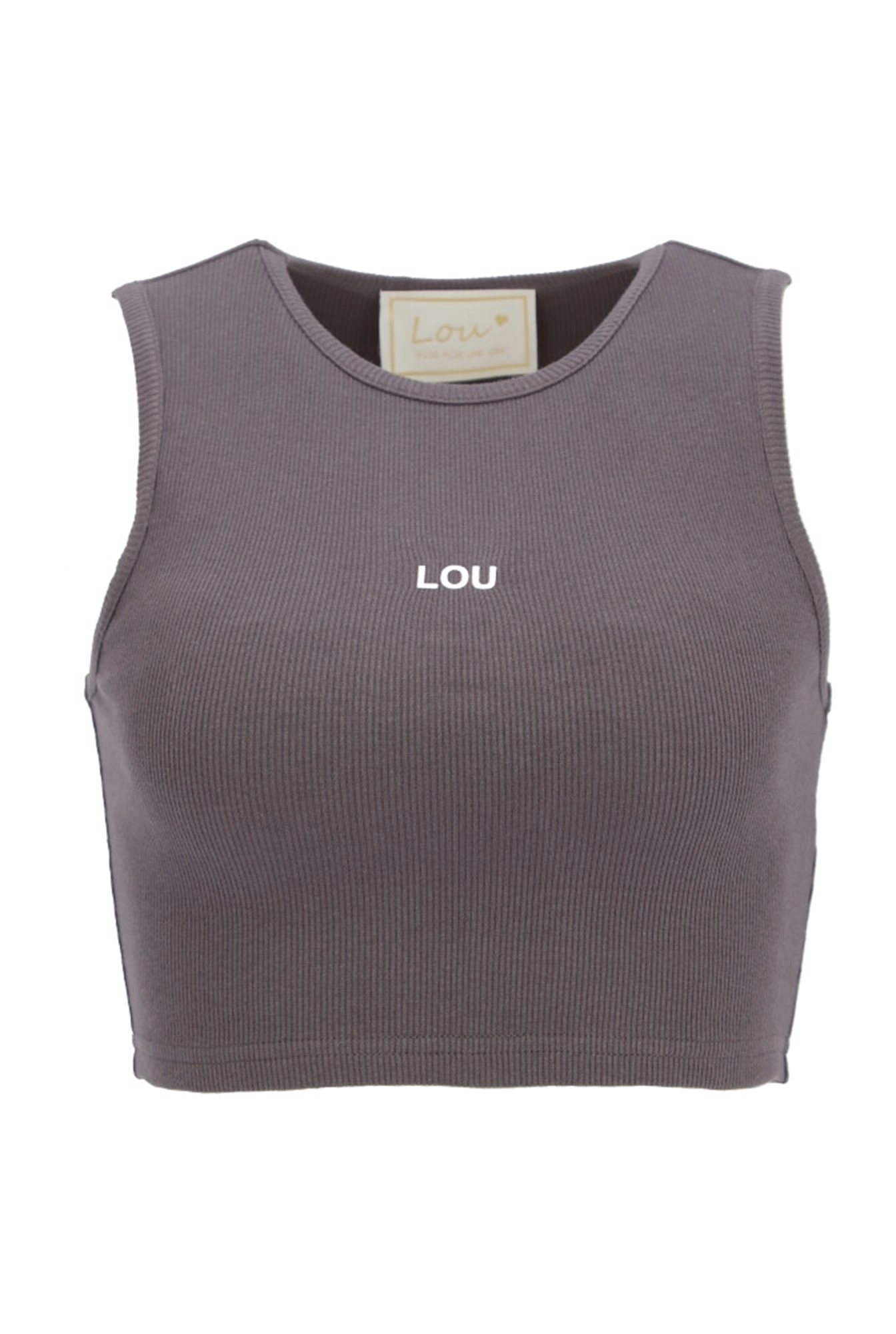 Saura - top corto sin tirantes grafito