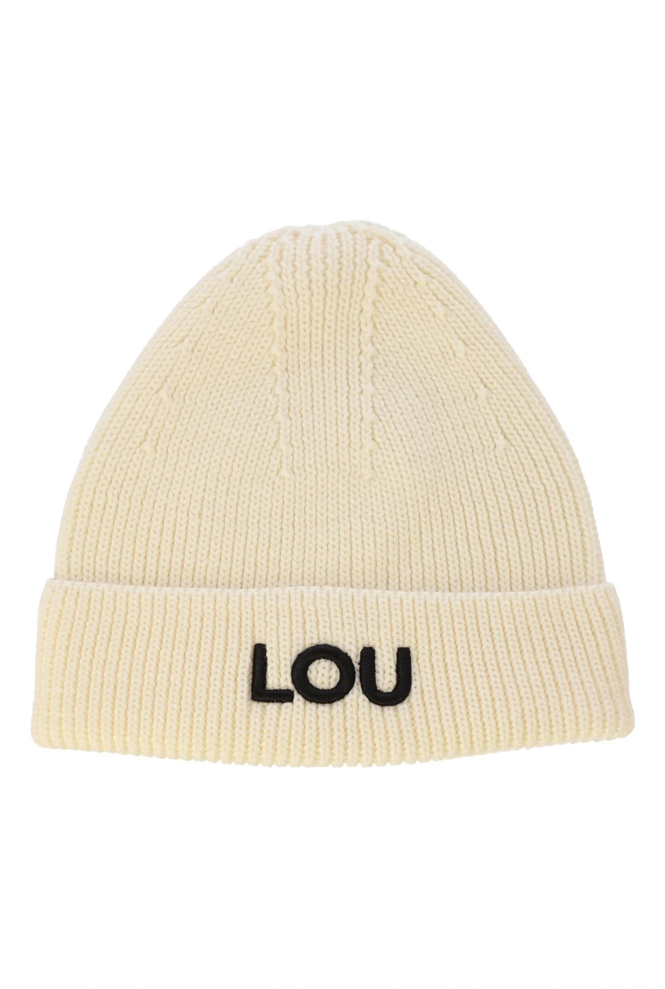 Gorro de invierno Lou's Logo en color crudo