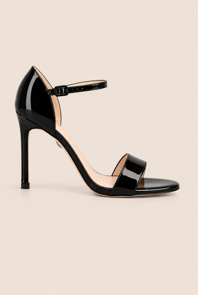 Zarina - Sandalia Stiletto Lacada Negra