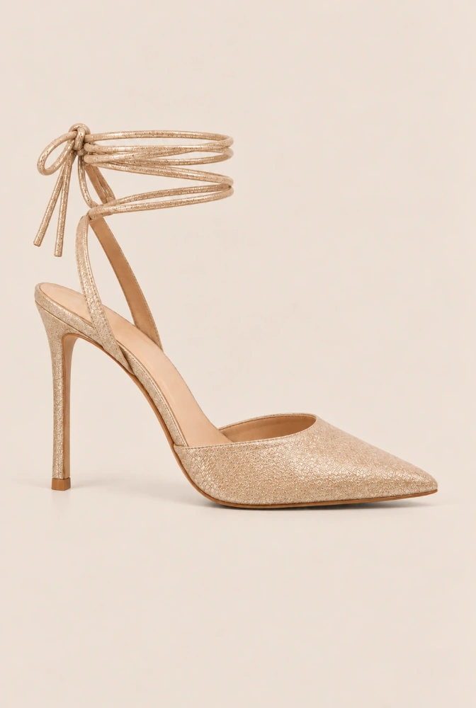 Brillo - tacones de aguja con lazos