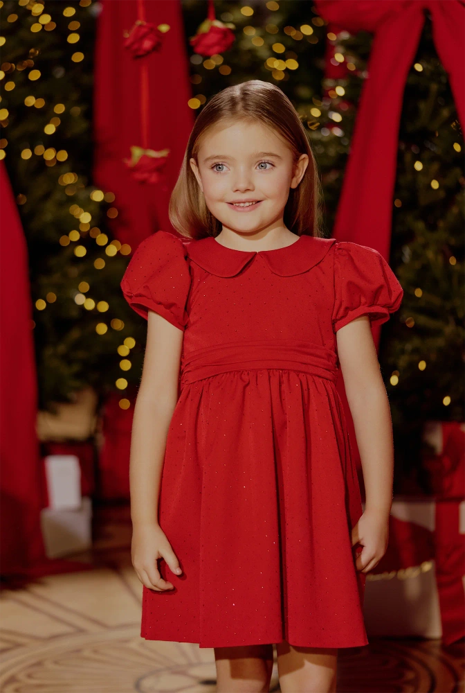 Gabi - vestido infantil rojo con pedrería