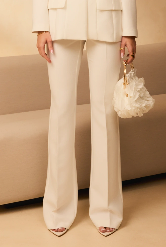 Sevil – pantalones color crudo de tiro alto