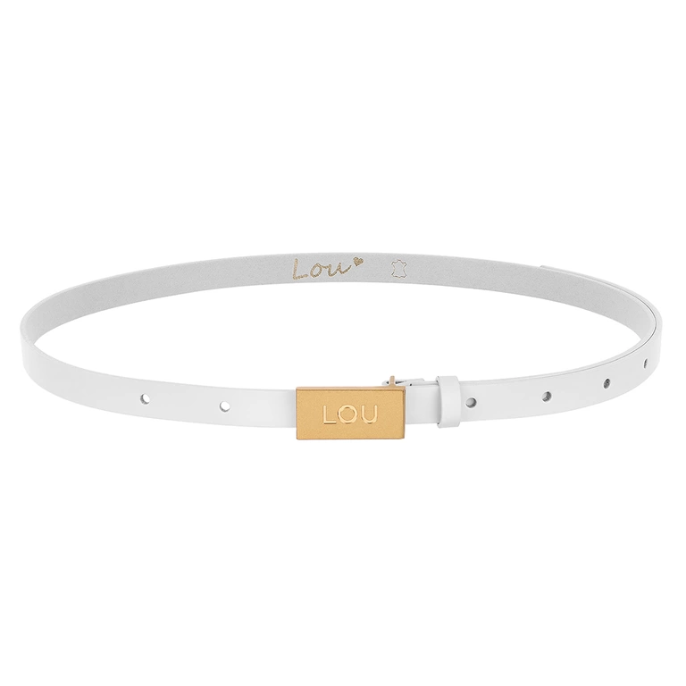 Cinturón Lita - Cinturón blanco para mujer con hebilla dorada