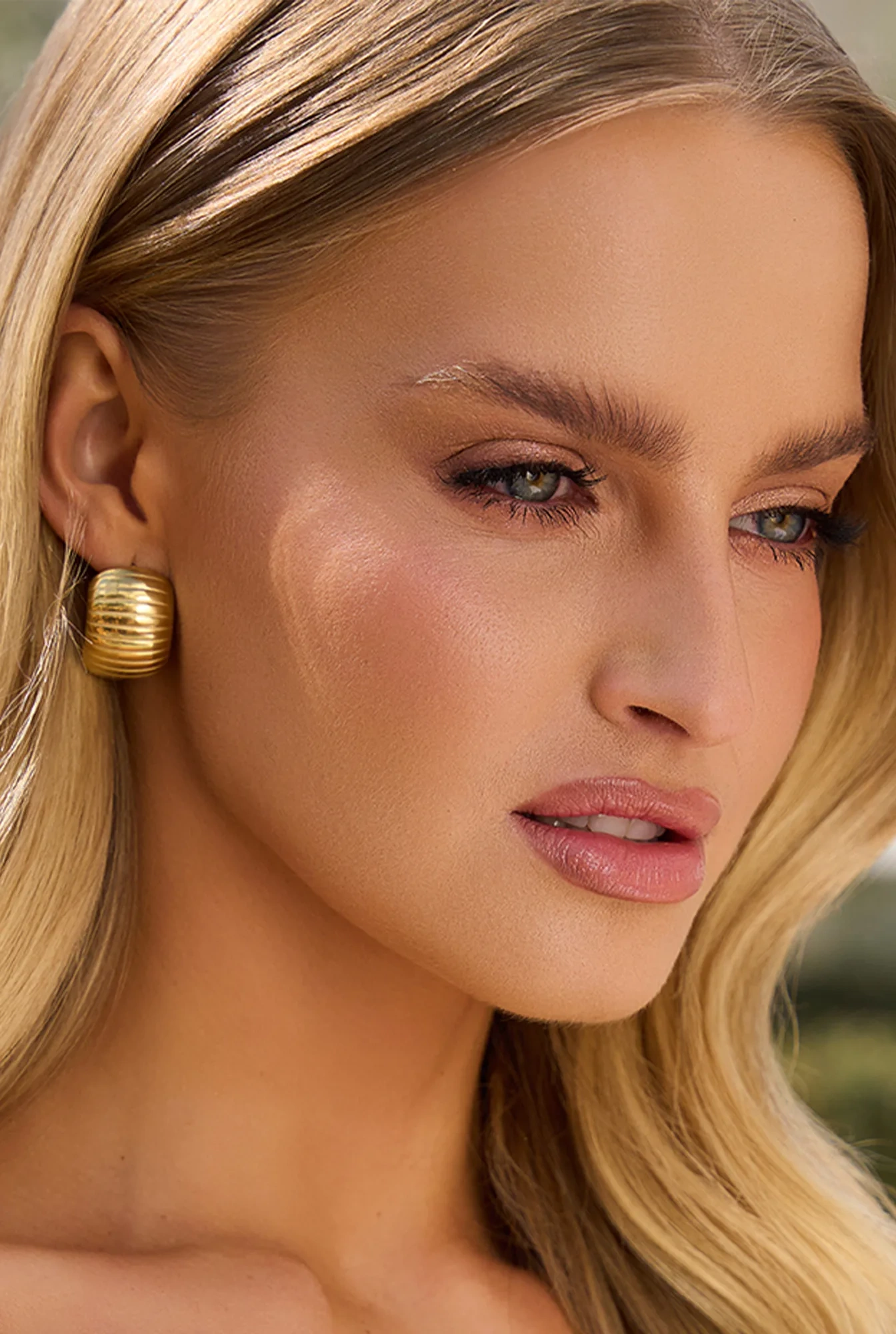 Lush - pendientes de acero dorado