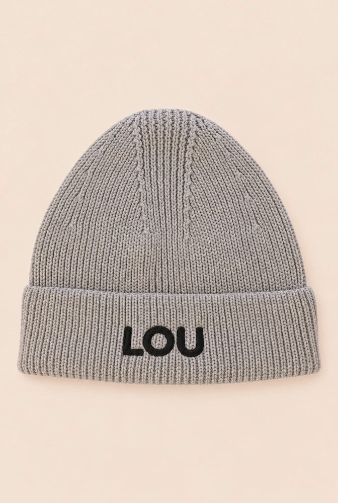 Gorro de invierno gris Lou Logo