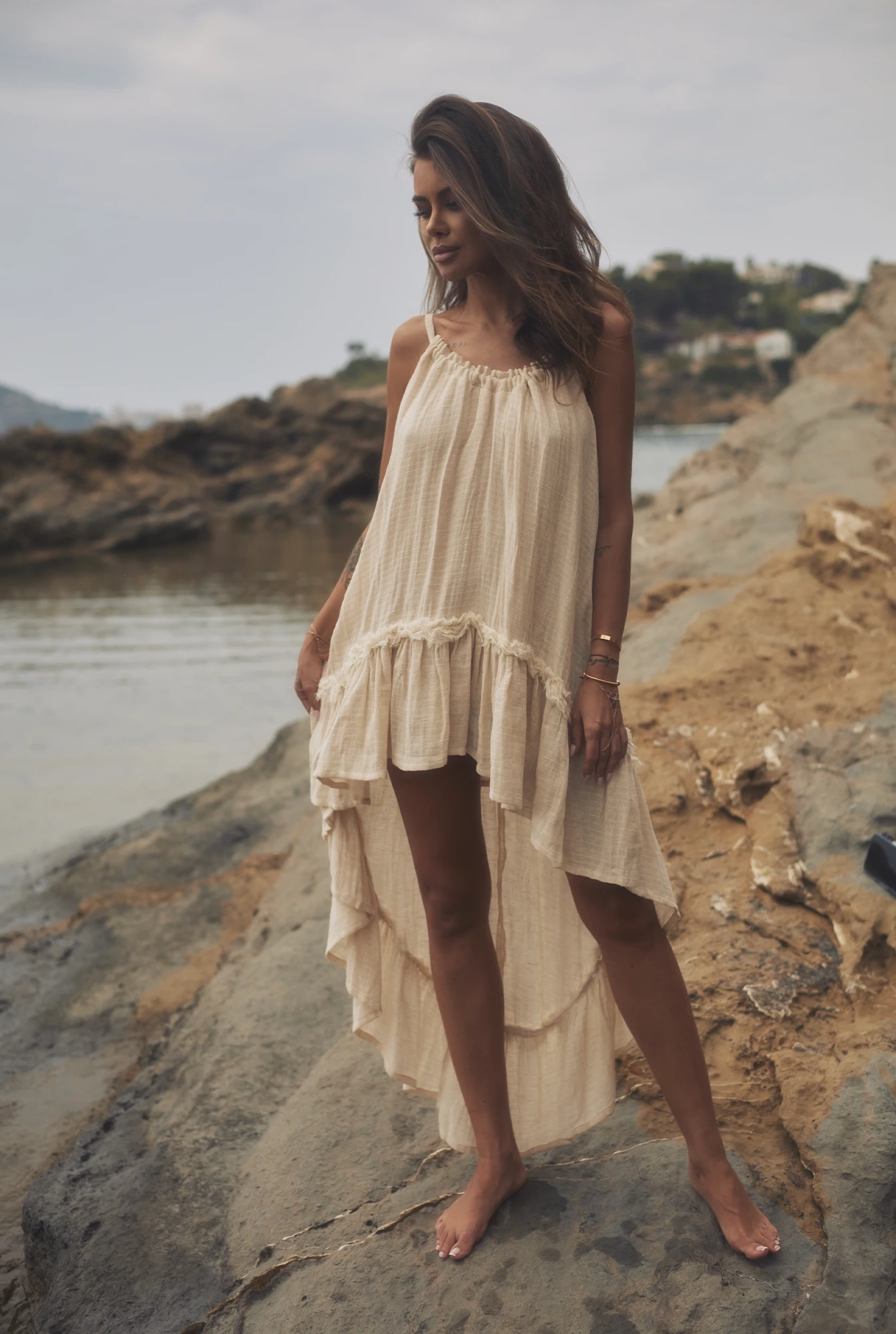 Bina - Maxivestido boho beige