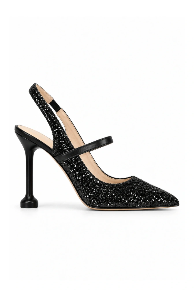 Marti – zapatos de tacón negros con aplicación brillante