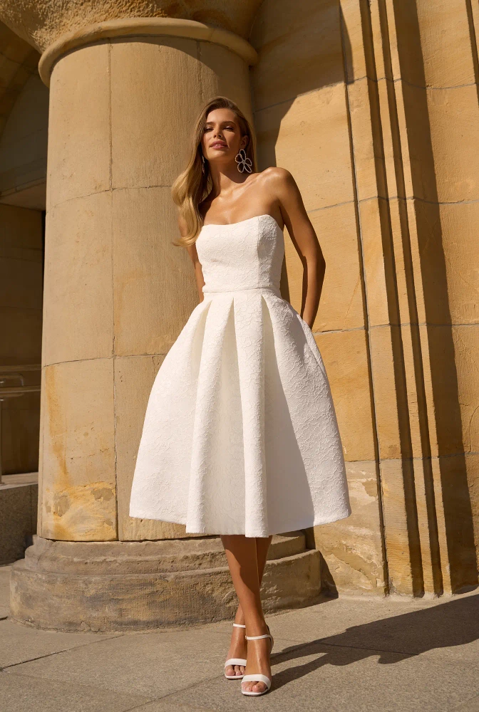 Skyler - vestido de novia corsé midi con encaje